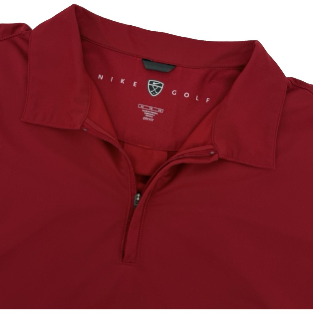 Nike Golf 1/4 Zip Pullover Men XL Dark Red Dri Fit Long Sleeve Performance